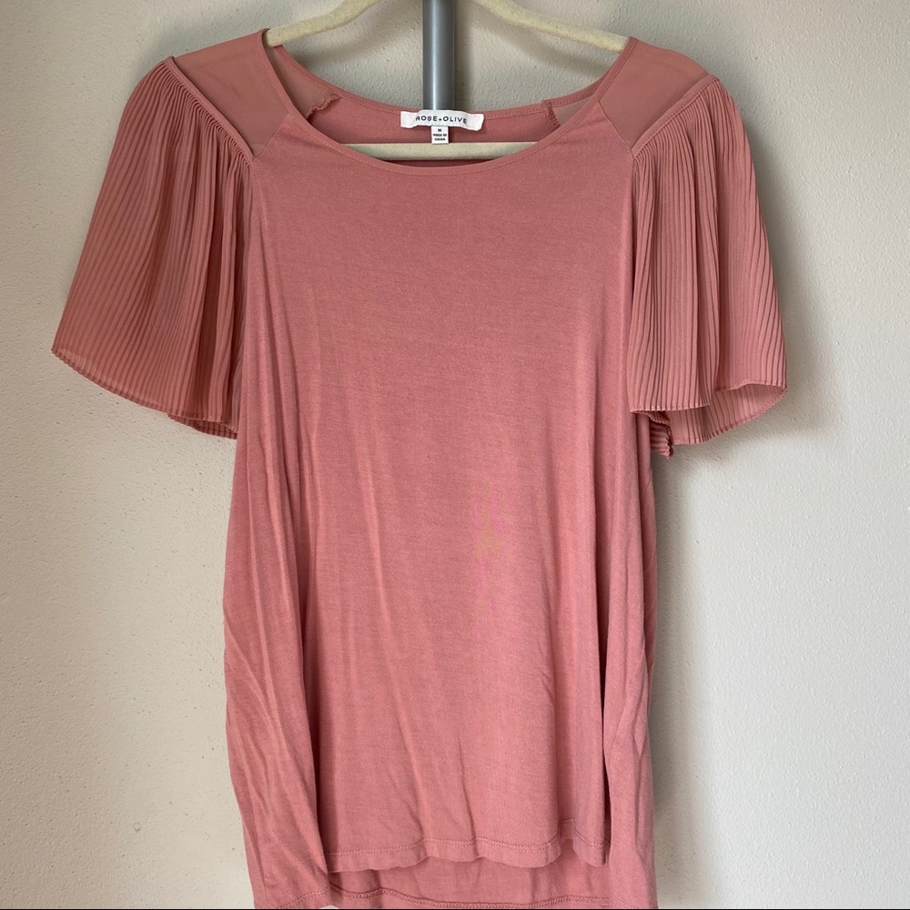 Blush top with Accent Sleeves